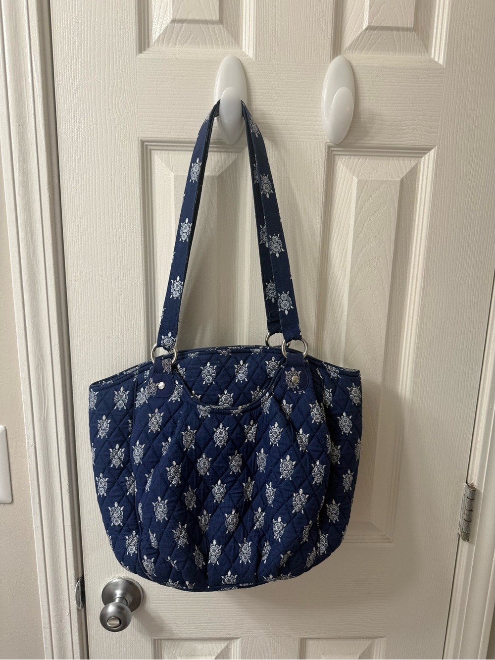 Vera Bradly Turtle Quilted Navy Floral Tote Bag - Women